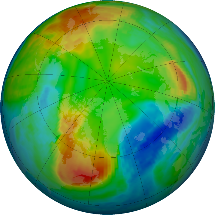 Arctic ozone map for 06 February 1993